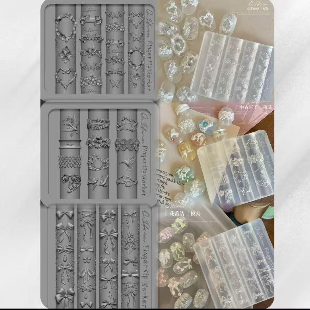 Nail Art Vintage - Molde de Silicona Artístico Vintage con