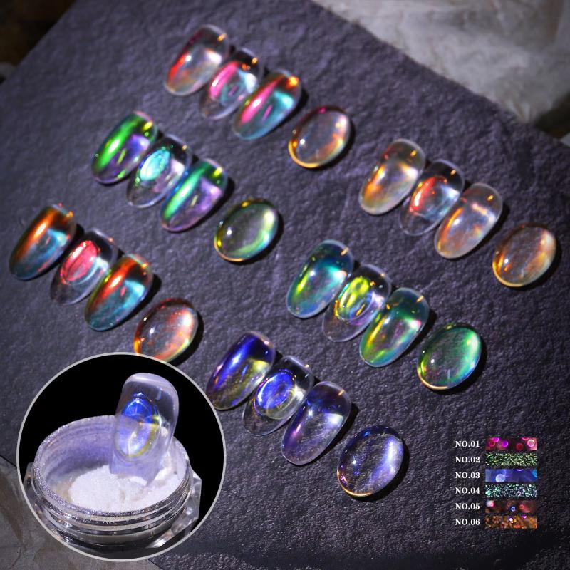 Nail Art Zone - Z. Purpurina para Uñas Efecto Aurora