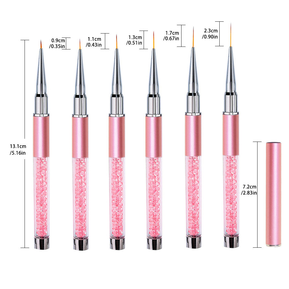 Nail Fan Brush - Juego de 6 Pinceles de Acrílico