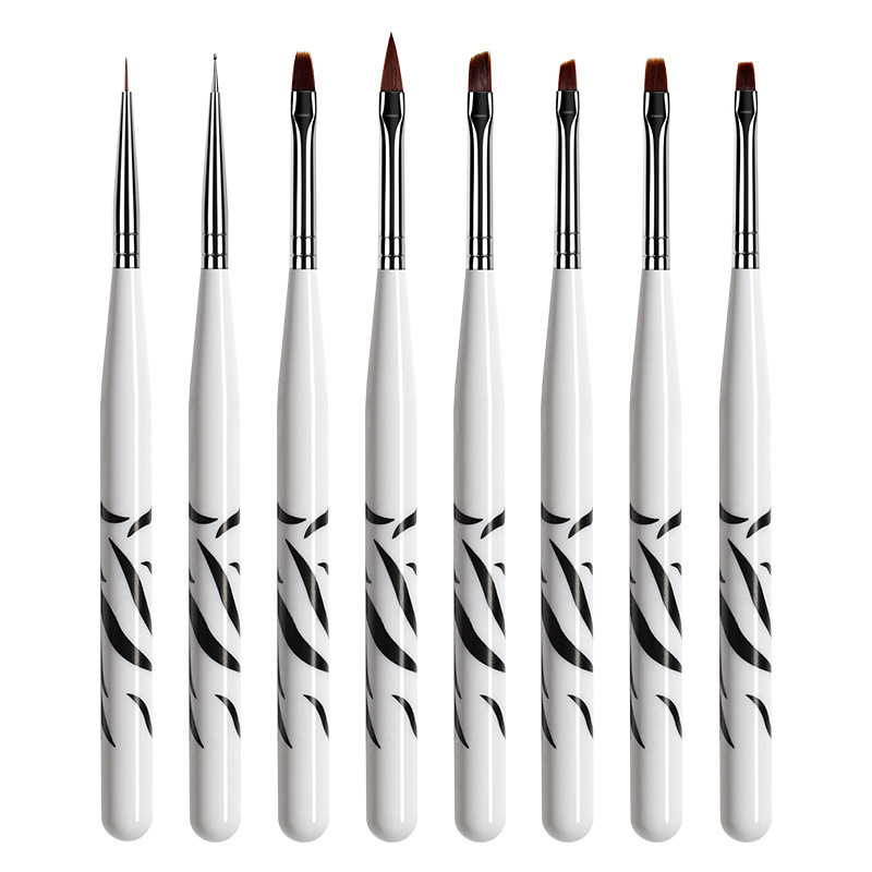 Nail Art Zebra Design - Juego de 8 pinceles para decoración