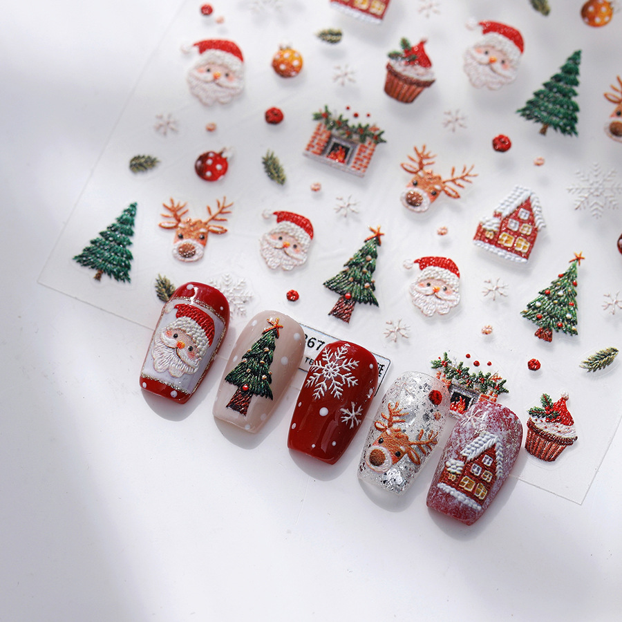 Nail Art Xmas Tree - Lindas pegatinas para uñas de oso