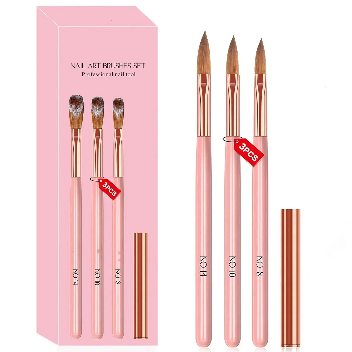 Nail Fan Brush - Bolígrafo para decoración de uñas, juego