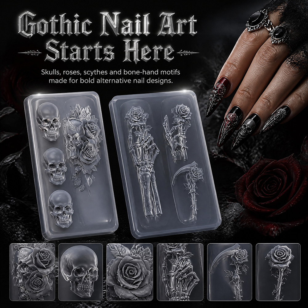 Juego de 2 moldes de silicona  - Nail Art Vintage reseña y precio
