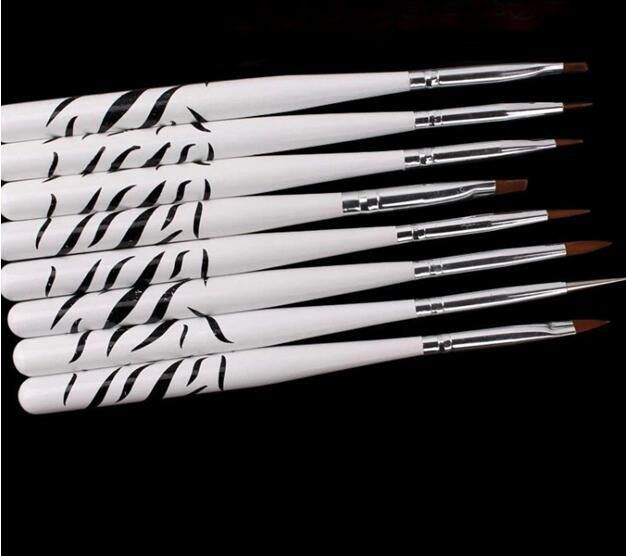 8 unids/set pincel de diseño d - Nail Art Zebra Design reseña y precio