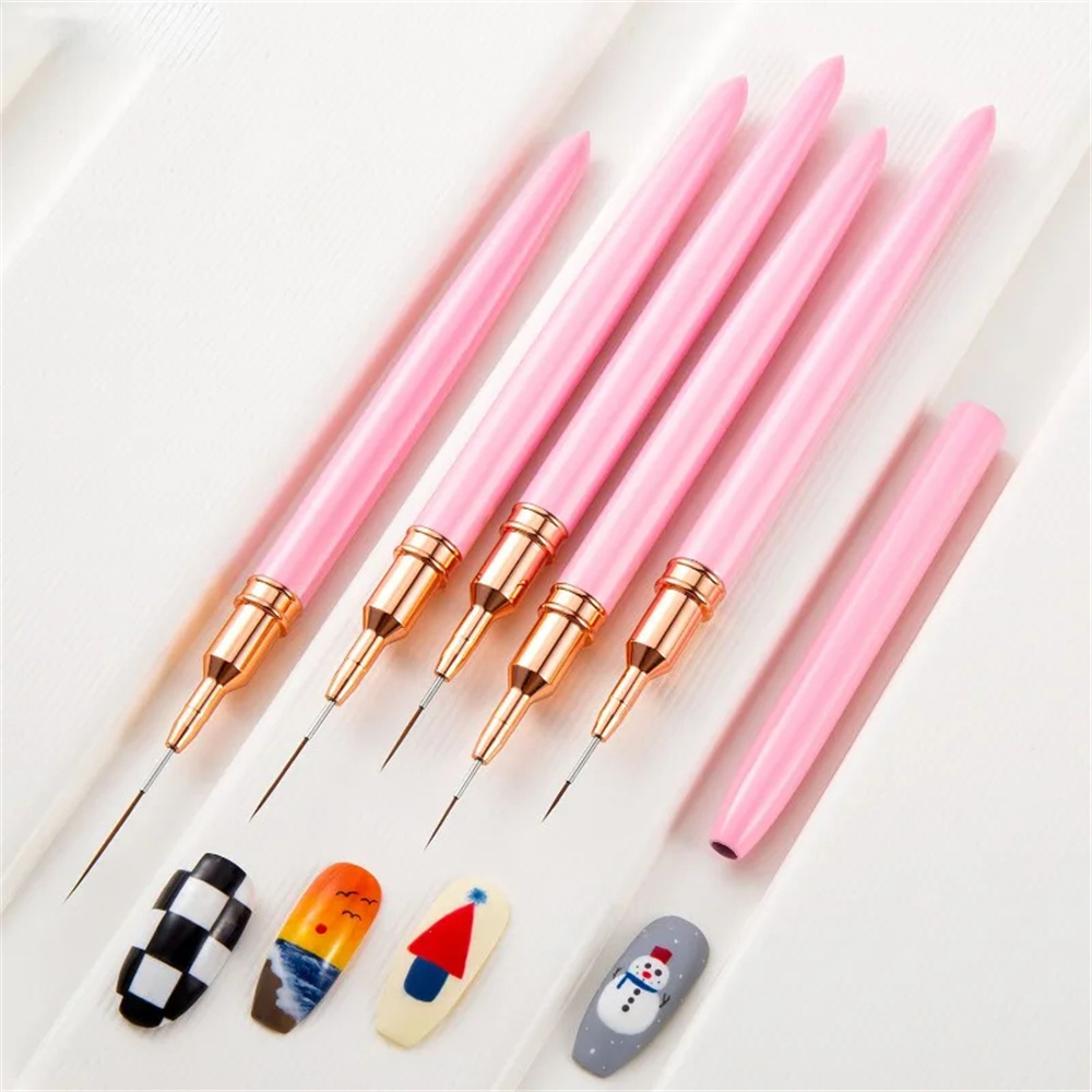 Juego de 5 pinceles delineador - Nail Fan Brush reseña y precio