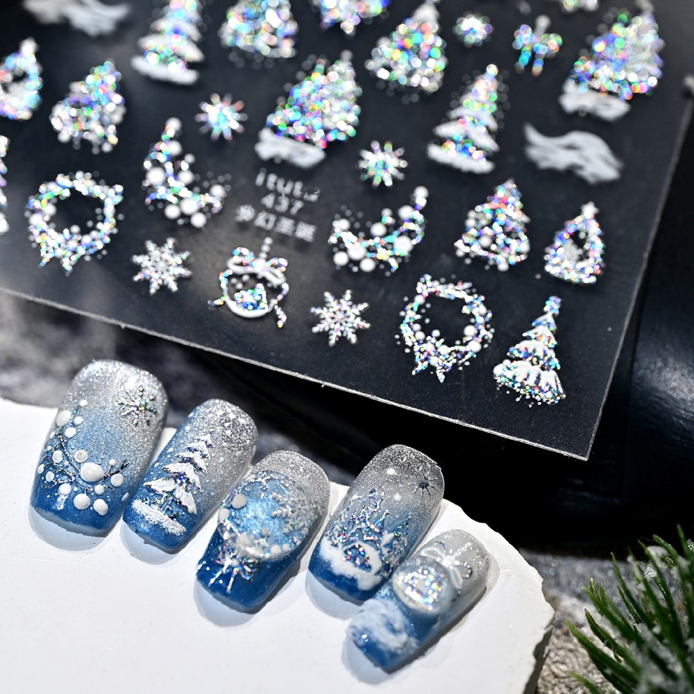 5D en relieve castillo de oro/ - Nail Art Xmas Tree reseña y precio