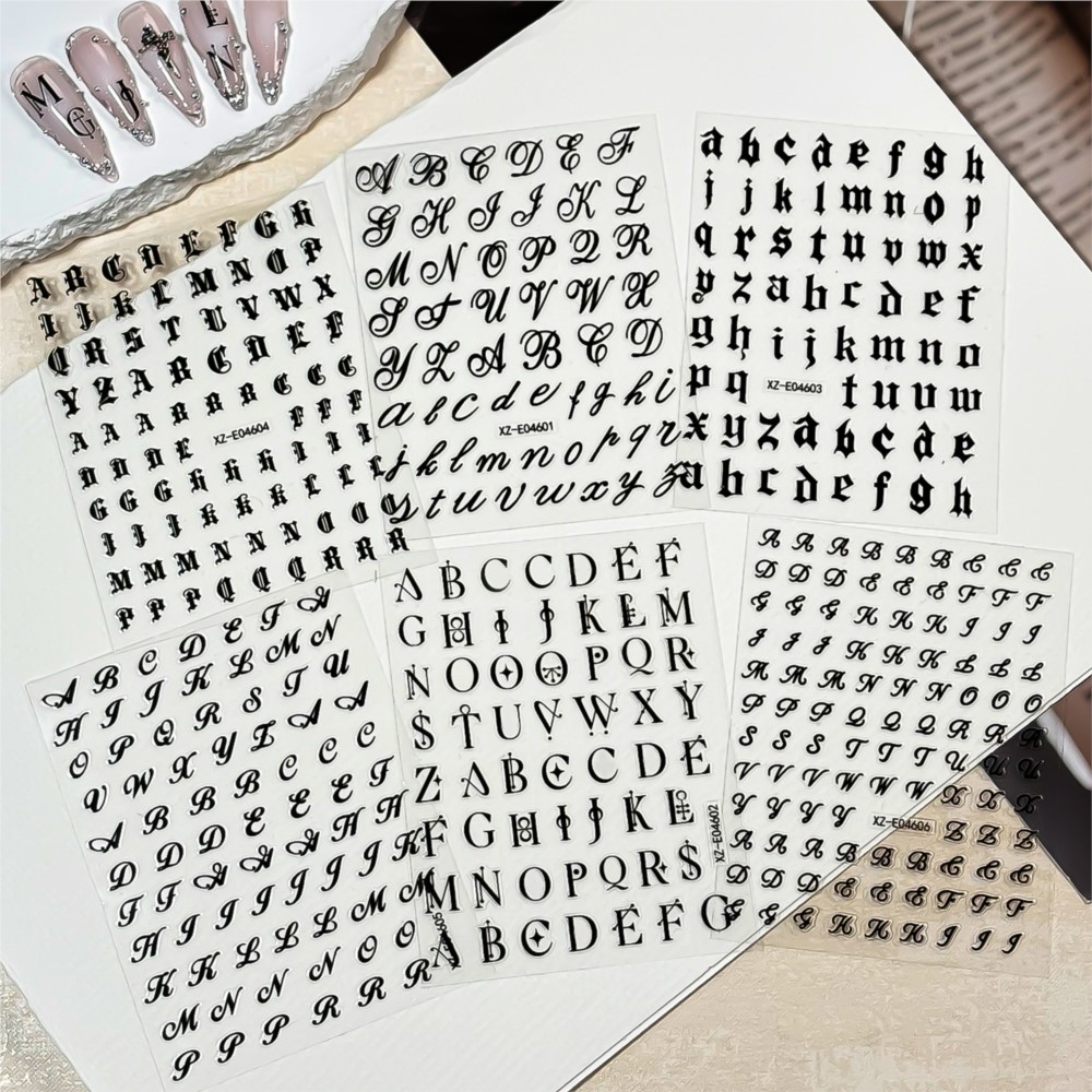 6 pegatinas góticas negras par - Nail Art Vintage reseña y precio