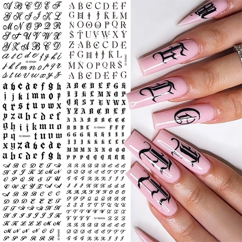6 pegatinas góticas negras par - Nail Art Vintage reseña y precio