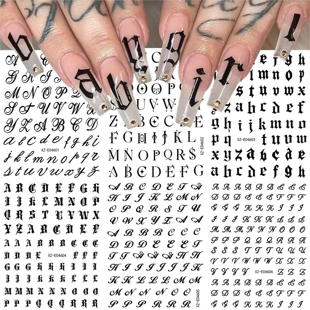6 pegatinas góticas negras par - Nail Art Vintage reseña y precio