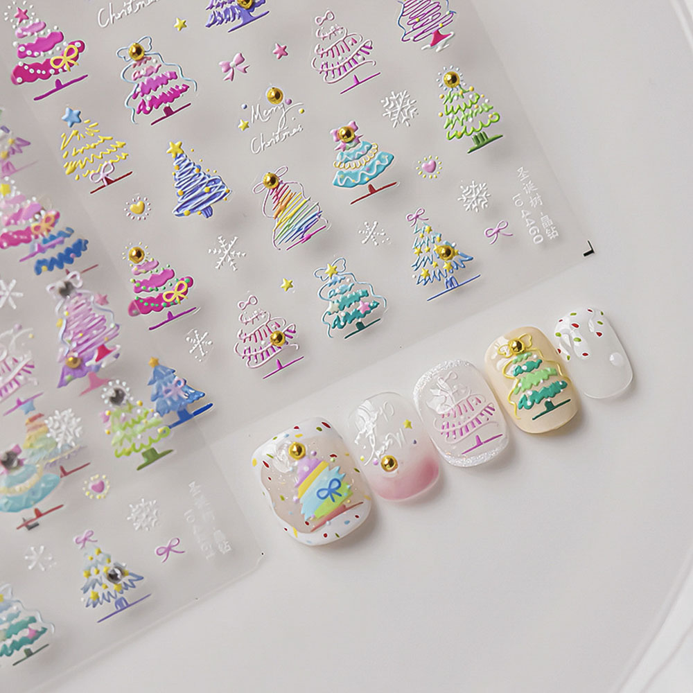 Calcomanías de pegatinas navid - Nail Art Xmas Tree reseña y precio